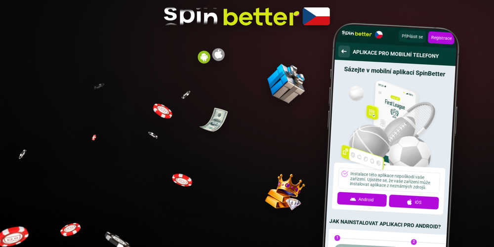 SpinBetter Casino aplikace – live sázky, sloty a live kasino na třech obrazovkách